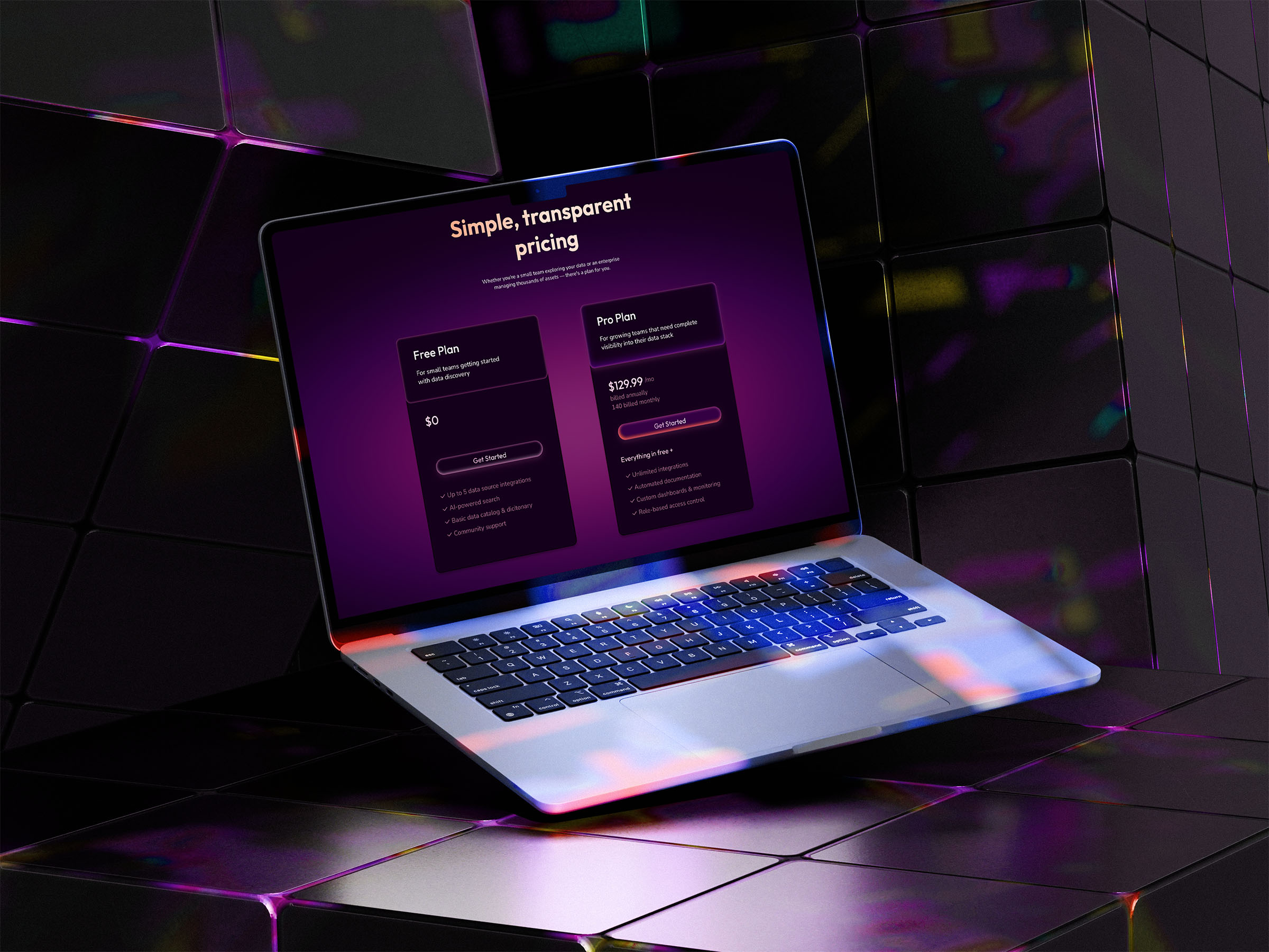 Inflex Trace pricing page on a laptop
