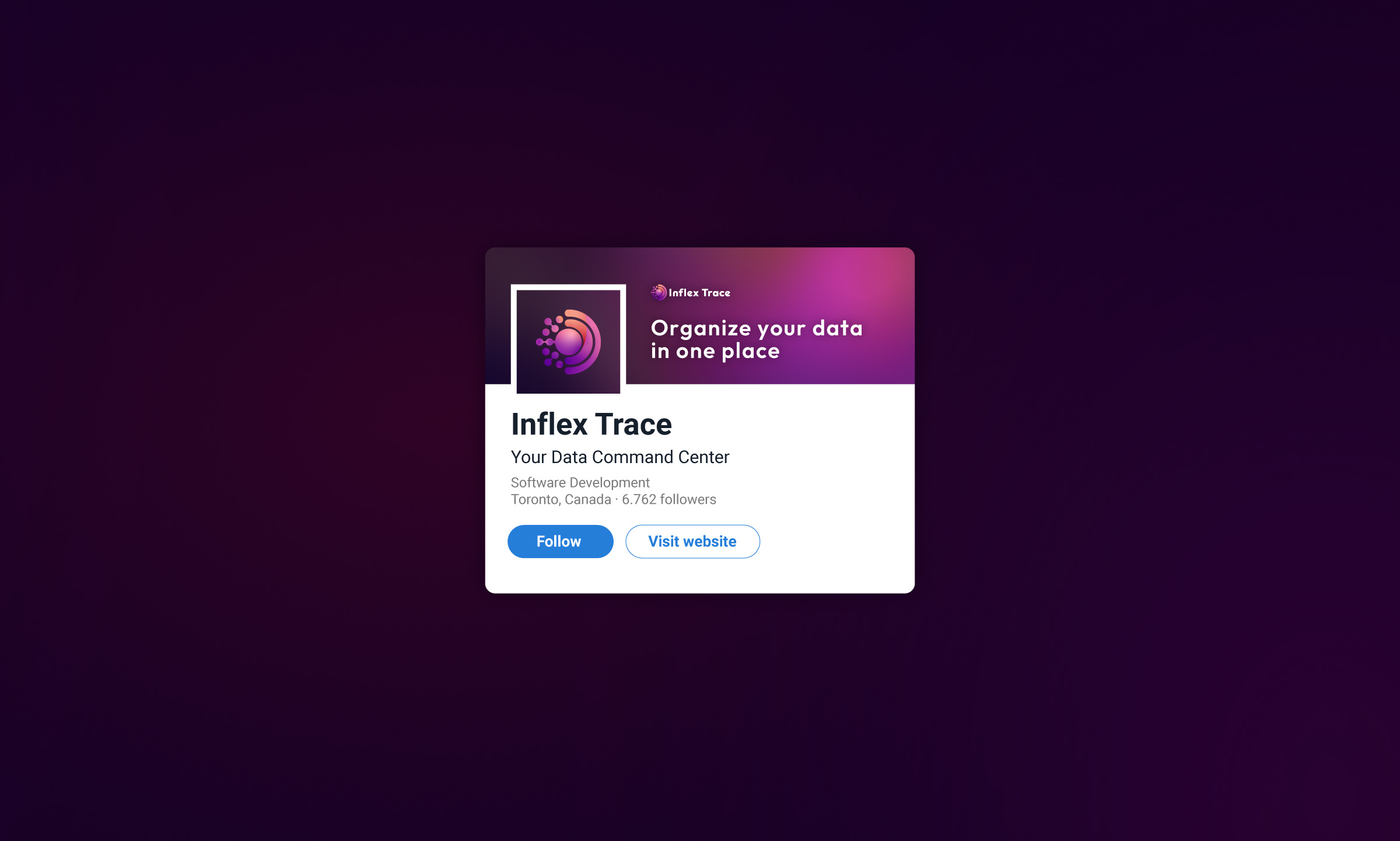 Inflex Trace LinkedIn profile mockup